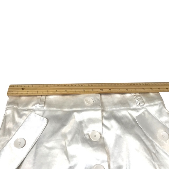 Women’s Ivory Satin Button Front Pencil Skirt High Waist Size 13/14 (Large) - Picture 6 of 12